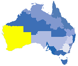 South-Western WA Australia Map