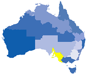 Western Vic & SA Australia Map