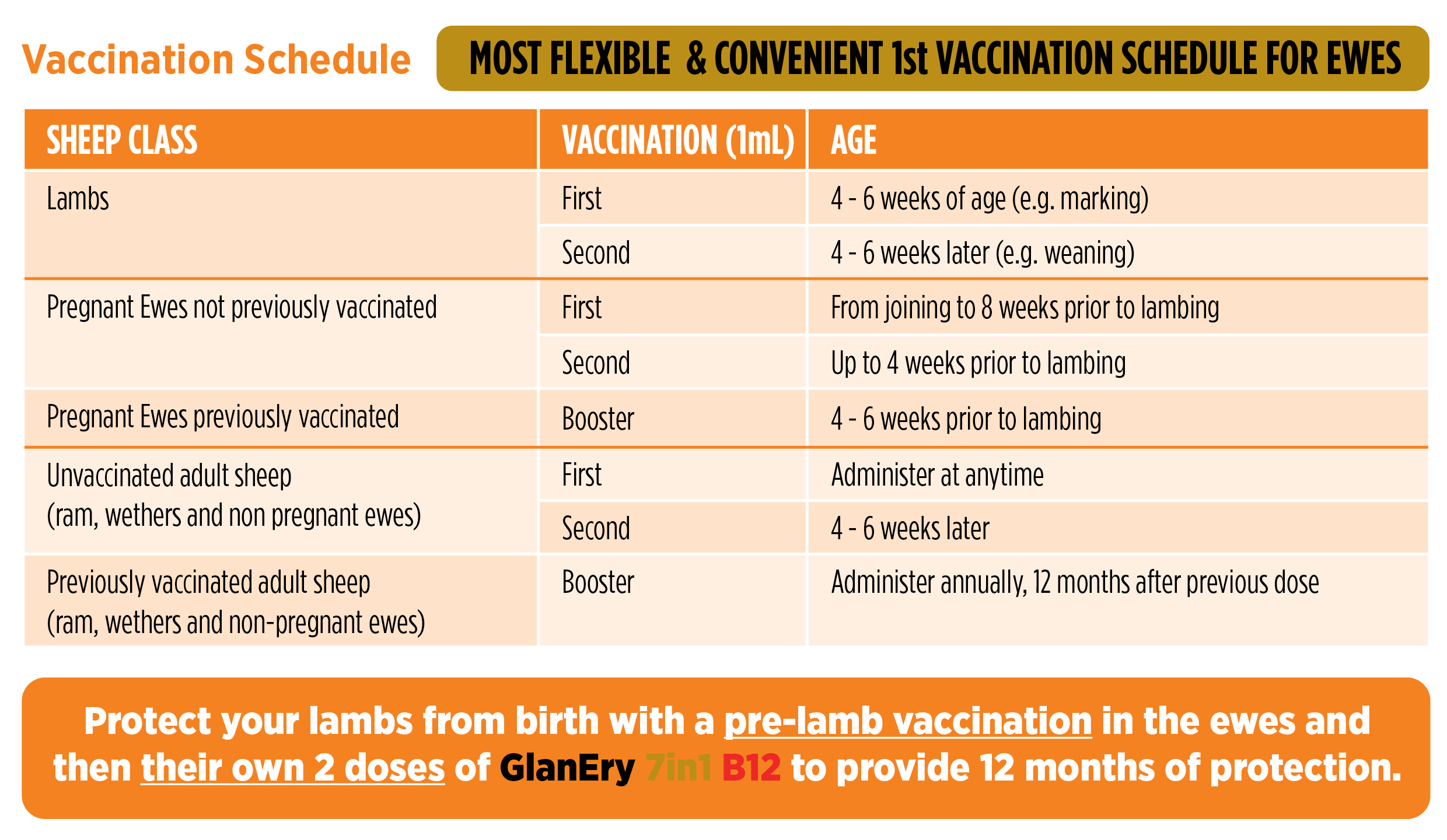 Vaccination schedule